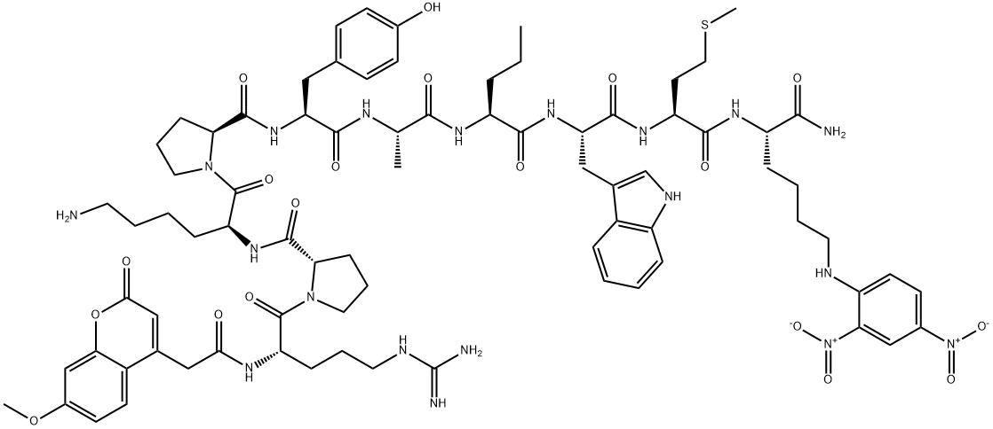 MCA-ARG-PRO-LYS-PRO-TYR-ALA-NVA-TRP-MET-LYS(DNP)-NH2, 158584-08-8, 结构式