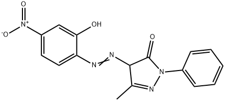 2,4-dihydro-4-[(2-hydroxy-4-nitrophenyl)azo]-5-methyl-2-phenyl-3H-pyrazol-3-one 结构式