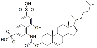 4-(((3-cholesteryloxy)carbonyl)amino)-5-hydroxy-2,7-naphthalenedisulfonic acid 化学構造式