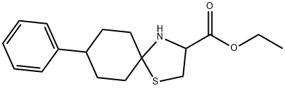 ethyl 8-phenyl-1-thia-4-azaspiro[4.5]decane-3-carboxylate Structure