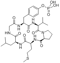 CYCLO(-GLY-TYR(PO3H2)-VAL-PRO-MET-LEU) 结构式