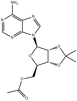 2'-O,3'-O-イソプロピリデンアデノシン5'-アセタート 化学構造式