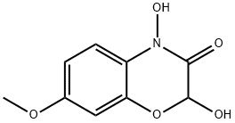 3,4-ジヒドロ-2,4-ジヒドロキシ-7-メトキシ-2H-1,4-ベンゾオキサジン-3-オン 化学構造式