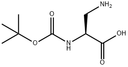 N-Α-BOC-(±)-2,3-ジアミノプロピオン酸 化学構造式