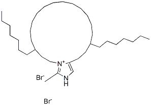1H-Imidazolium, 1,1-(1,12-dodecanediyl)bis3-decyl-2-methyl-, dibromide 结构式