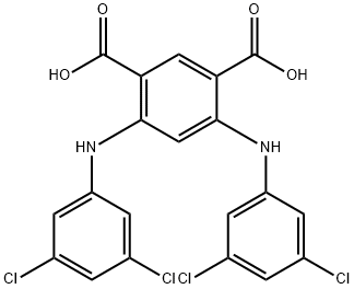 Isophthalic  acid,  4,6-bis(3,5-dichloroanilino)-  (8CI) 化学構造式