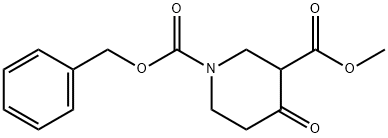 4-Oxo-1,3-piperidinedicarboxylic acid 1-benzyl ester 3-methyl ester 化学構造式