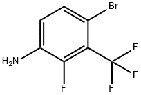 4-Bromo-2-fluoro-3-(trifluoromethyl)aniline, 4-Bromo-alpha,alpha,alpha,2-tetrafluoro-m-toluidine 结构式