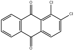 1,2-ジクロロ-9,10-アントラキノン 化学構造式