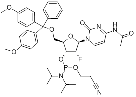 DMT-2'-F-DC(AC) AMIDITE 0.25G, AB, SINGL Structure