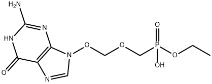 9-(((ethoxyhydroxyphosphinyl)methoxy)methoxy)guanine 结构式