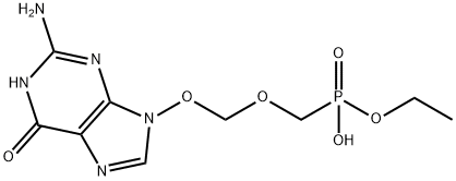 9-(((ethoxyhydroxyphosphinyl)methoxy)methoxy)guanine Structure