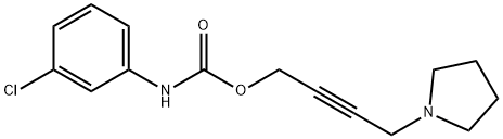 m-Chlorocarbanilic acid 4-(1-pyrrolidinyl)-2-butynyl ester,15944-43-1,结构式