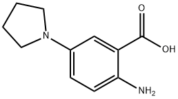 Benzoic acid, 2-amino-5-(1-pyrrolidinyl)- (9CI) 化学構造式
