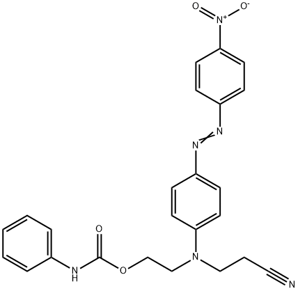 2-[(2-cyanoethyl)[p-[(p-nitrophenyl)azo]phenyl]amino]ethyl carbanilate|3-[[4-[(4-硝基苯基)偶氮]苯基][2-[[(苯氨基)羰基]氧基]乙基]氨基]丙腈
