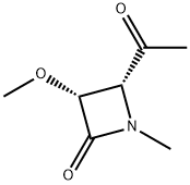 2-Azetidinone, 4-acetyl-3-methoxy-1-methyl-, cis- (9CI) Struktur