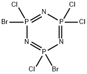 2,2,4,4,6,6-Hexahydro-2,4-dibromo-2,4,6,6-tetrachloro-1,3,5,2,4,6-tria zatriphosphorine 结构式