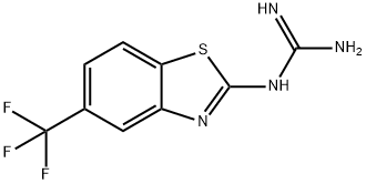 (5-(TRIFLUOROMETHYL)BENZO[D]THIAZOL-2-YL)GUANIDINE 化学構造式