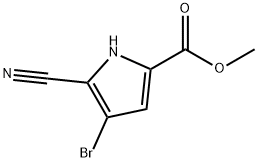 Methyl 4-bromo-5-cyano-1H-pyrrole-2-carboxylate 化学構造式