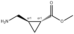 Cyclopropanecarboxylic acid, 2-(aminomethyl)-, methyl ester, trans- (9CI) Structure