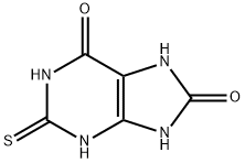 2,3,7,9-テトラヒドロ-2-チオキソ-1H-プリン-6,8-ジオン 化学構造式