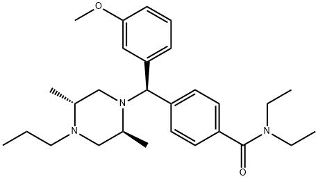 4-[(ALPHAR)-ALPHA-((2S,5R)-4-PROPYL-2,5-DEMETHYL-1-PIPERAZINYL)-3-METHOXYBENZYL]-N,N-DIETHYLBENZAMIDE Structure