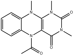 Benzo[g]pteridine-2,4(1H,3H)-dione,  5-acetyl-5,10-dihydro-1,3,10-trimethyl- Struktur