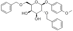 4-メトキシフェニル 2,6-ジ-O-ベンジル-β-D-ガラクトピラノシド 化学構造式