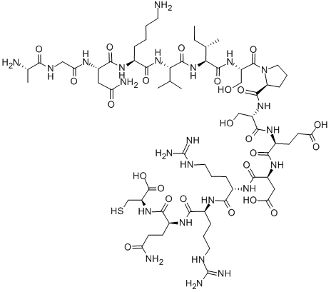 ALA-GLY-ASN-LYS-VAL-ILE-SER-PRO-SER-GLU-ASP-ARG-ARG-GLN-CYS 化学構造式