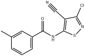 N-(3-chloro-4-cyano-5-isothiazolyl)-3-methylbenzenecarboxamide Struktur