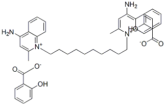 1,1'-(decane-1,10-diyl)bis[4-amino-2-methylquinolinium] di(salicylate) Structure