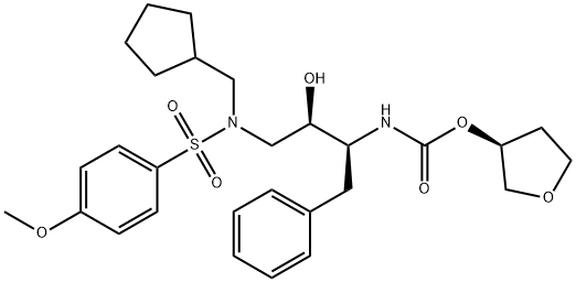 [(3S)-oxolan-3-yl] N-[(2S,3R)-4-[cyclopentylmethyl-(4-methoxyphenyl)su lfonyl-amino]-3-hydroxy-1-phenyl-butan-2-yl]carbamate|[(3S)-oxolan-3-yl] N-[(2S,3R)-4-[cyclopentylmethyl-(4-methoxyphenyl)su lfonyl-amino]-3-hydroxy-1-phenyl-butan-2-yl]carbamate