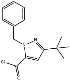 1-苄基-3-叔丁基-1H-吡唑-5-羰酰氯,160233-29-4,结构式