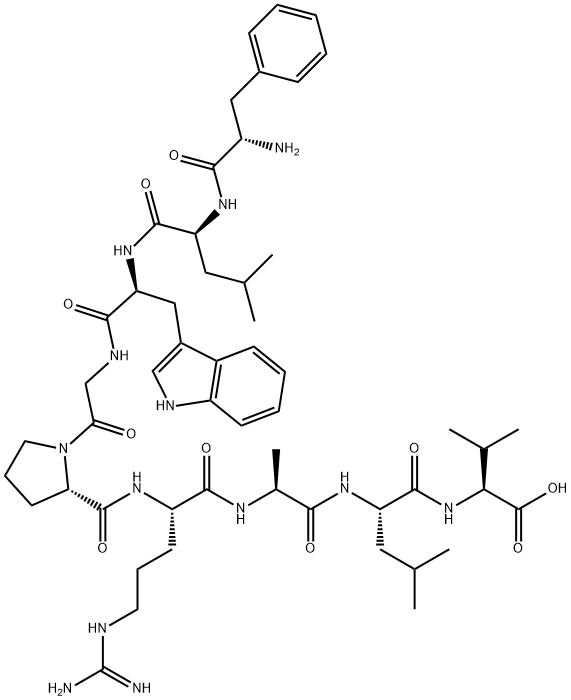 H-PHE-LEU-TRP-GLY-PRO-ARG-ALA-LEU-VAL-OH Structure