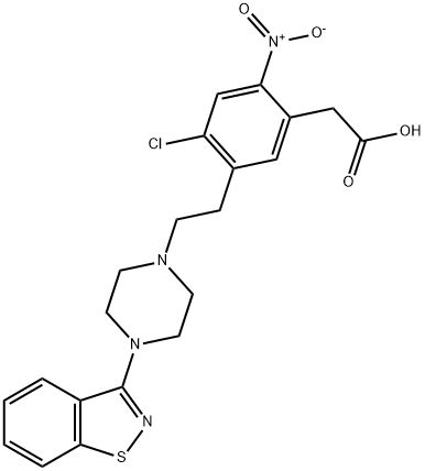 5-[2-[4-(1,2-Benzisothiazol-3-yl)-1-piperazinyl]ethyl]-4-chloro-2-nitro-benzeneacetic Acid|160384-40-7