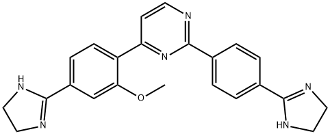 4-[4-(4,5-dihydro-1H-imidazol-2-yl)-2-methoxy-phenyl]-2-[4-(4,5-dihydr o-1H-imidazol-2-yl)phenyl]pyrimidine|