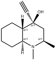 rel-(4S*)-4-エチニル-1,2,3,4,4aα*,5,6,7,8,8aβ*-デカヒドロ-1,2α*-ジメチルキノリン-4α*-オール 化学構造式