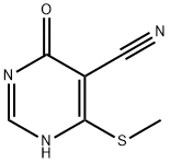 3,4-ジヒドロ-6-(メチルチオ)-4-オキソピリミジン-5-カルボニトリル 化学構造式
