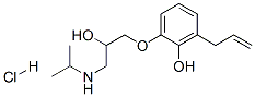 6-allyl-2-[2-hydroxy-3-[(1-methylethyl)amino]propoxy]phenol hydrochloride 化学構造式