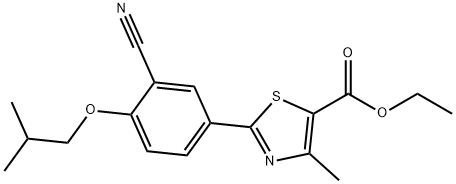 Ethyl 2-(3-cyano-4-isobutoxyphenyl)-4-methyl-5-thiazolecarboxylate Struktur