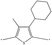 聚(3-环己基-4-甲基噻吩-2,5-二基),160848-56-6,结构式