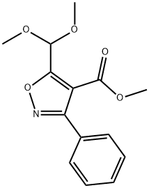 4-Isoxazolecarboxylicacid,5-(dimethoxymethyl)-3-phenyl-,methylester(9CI) 结构式