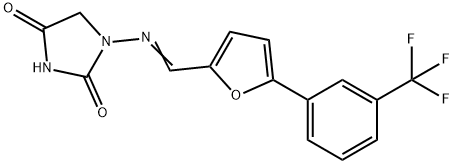 1-[[[5-[3-(Trifluoromethyl)phenyl]-2-furanyl]methylene]amino]-2,4-imidazolidinedione Structure