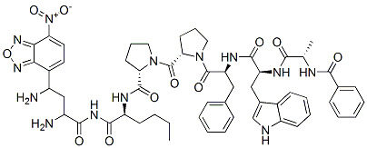 Bz-Dab(nbd)-ala-trp-phe-pro-pro-nle-NH2 Structure