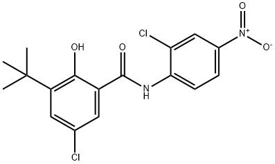 3-tert-ブチル-5-クロロ-N-(2-クロロ-4-ニトロフェニル)-2-ヒドロキシベンズアミド 化学構造式