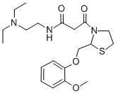 3-Thiazolidinepropanamide, N-(2-(diethylamino)ethyl)-2-((2-methoxyphen oxy)methyl)-beta-oxo- 结构式