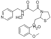 3-Thiazolidinepropanamide, 2-((2-methoxyphenoxy)methyl)-beta-oxo-N-(4- pyridinylmethyl)-, hydrochloride, hydrate (1:1:1)|