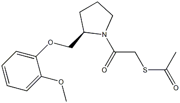 2-acetylsulfanyl-1-[(2R)-2-[(2-methoxyphenoxy)methyl]pyrrolidin-1-yl]e thanone Structure