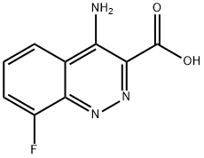 3-Cinnolinecarboxylic acid, 4-amino-8-fluoro-, hydrate 结构式