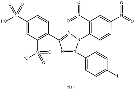 Sodium 4-[3-(4-iodophenyl)-2-(2,4-dinitrophenyl)-2H-5-tetrazolio]-1,3-benzene disulfonate Structure